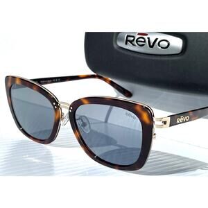 REVO EVA Sunglasses Shiny Tortoise POLARIZED Grey Mirror Lens 1218 02 GY NEW